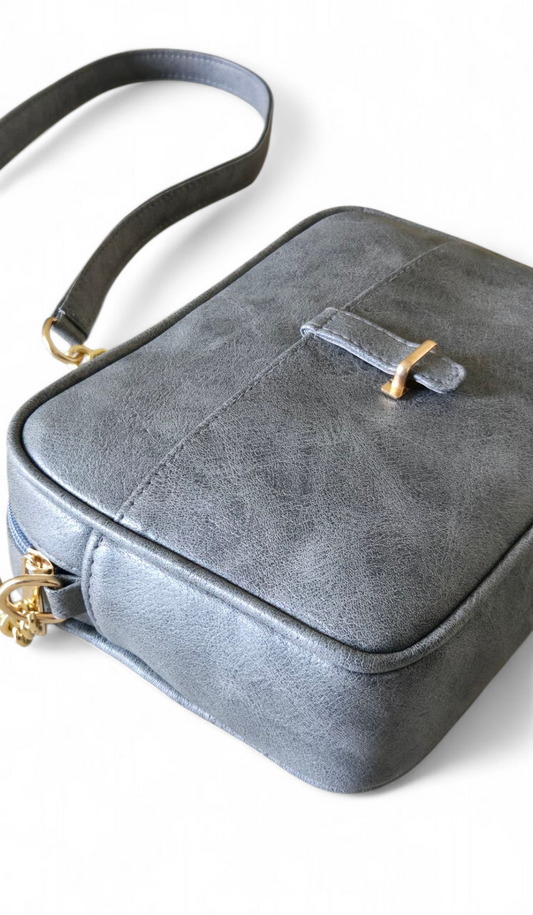 Shaded Gray Flap Crossbody