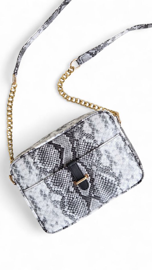 Black,White & grey Snakeskin Crossbody