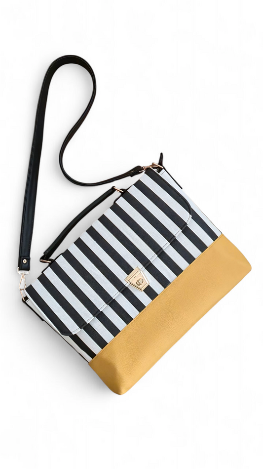 Striped/mustard laptop bag