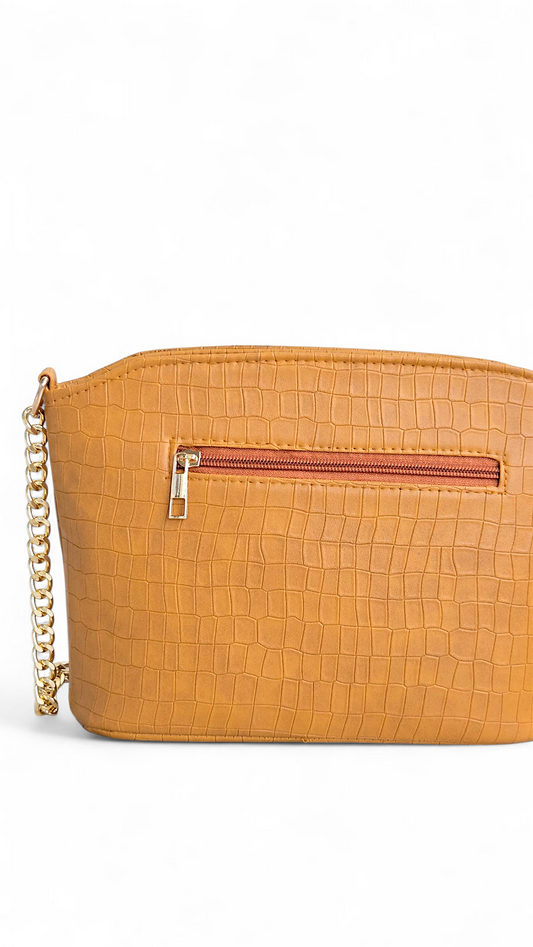 Tan Crocodile Classic Crossbody