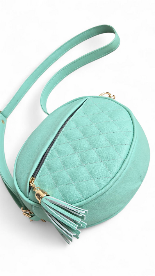 AQUA Quilted Round Bag