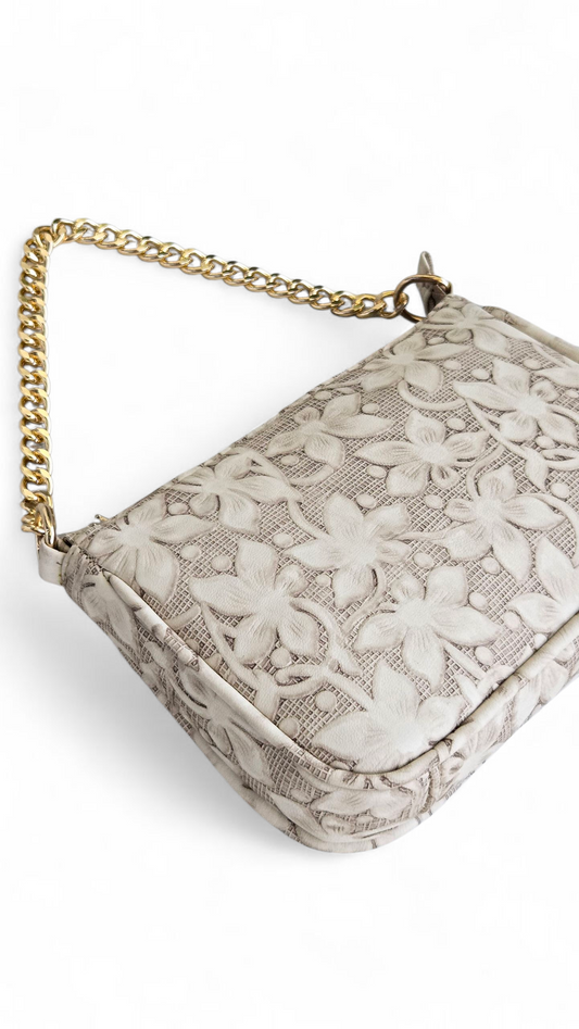 Floral textured beige