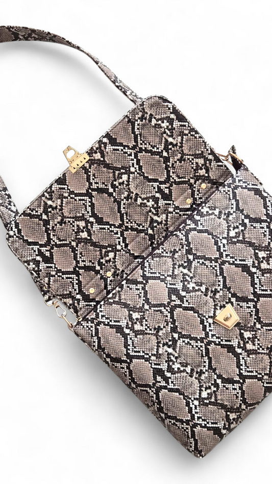 Brown Snake Skin laptop bag