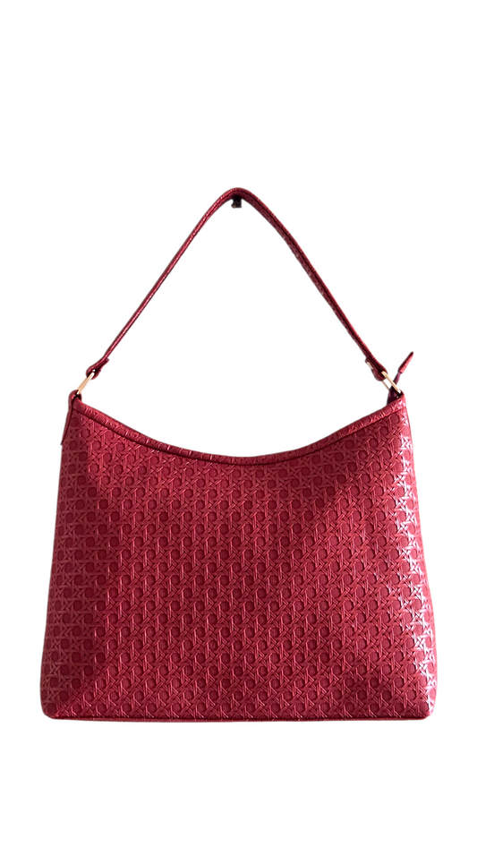 Maroon Textured Shoulder Bag