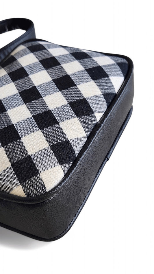 Black and White Checkered Crossbody