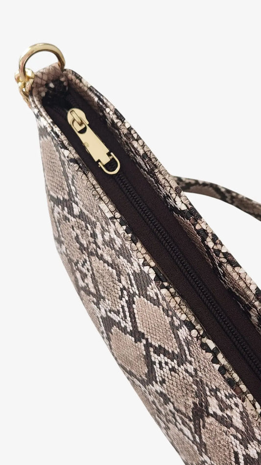 Brown Snakeskin Classic Crossbody