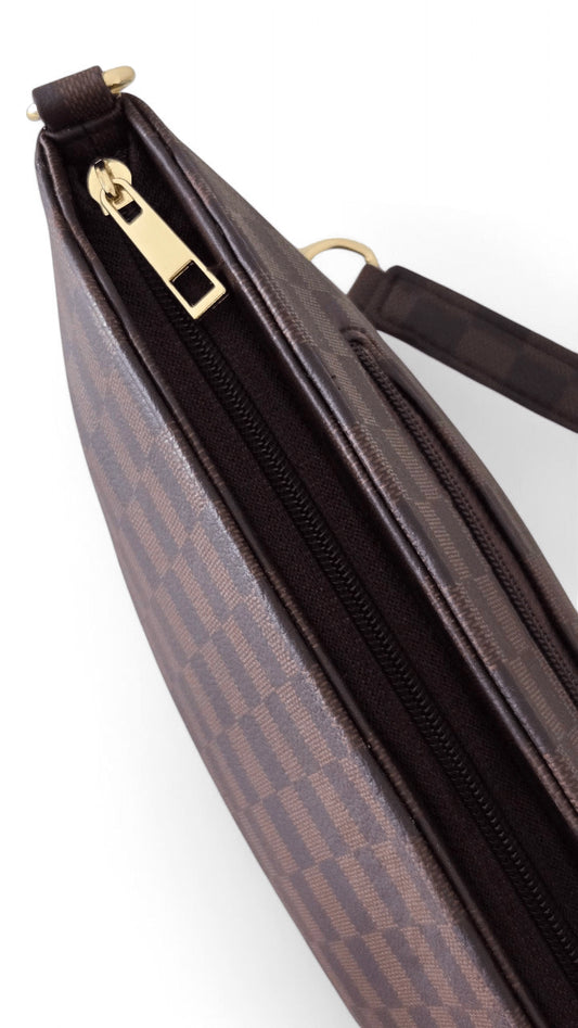 Checkered Brown Classic Crossbody
