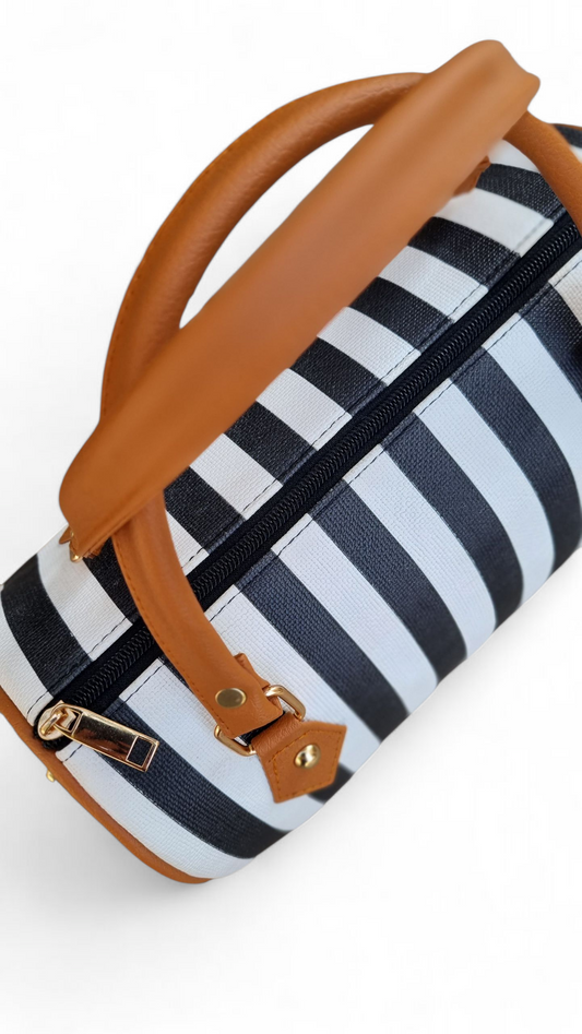 Black & White Stripes Duffle Bag