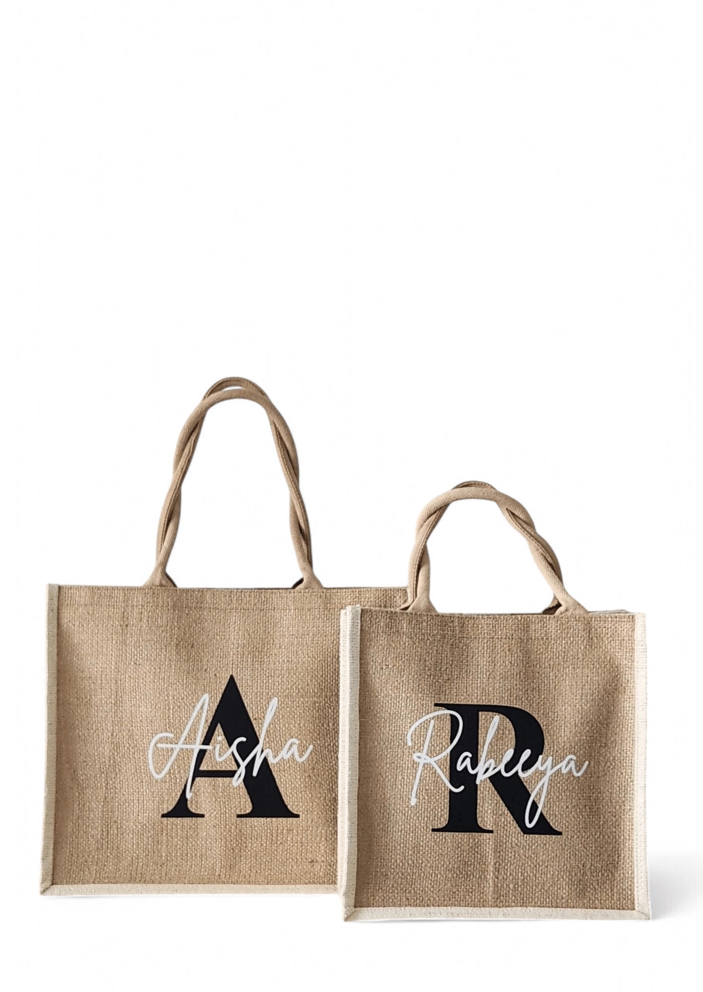Personalized Name Jute Bags – Ashootabby