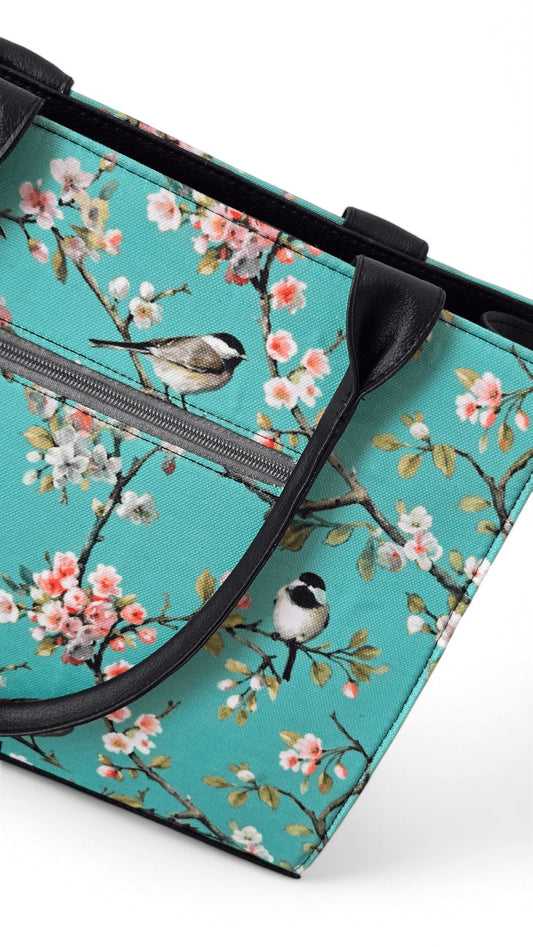 Green Floral Fabric Tote