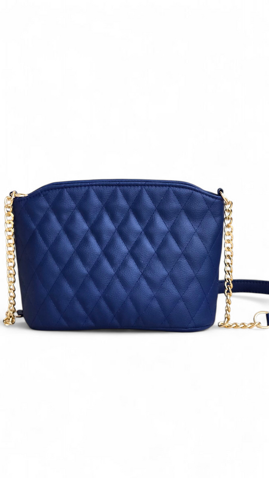 Blue Quilted Cross Body