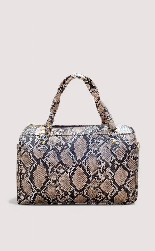 Brown Snake Skin Duffle Bag