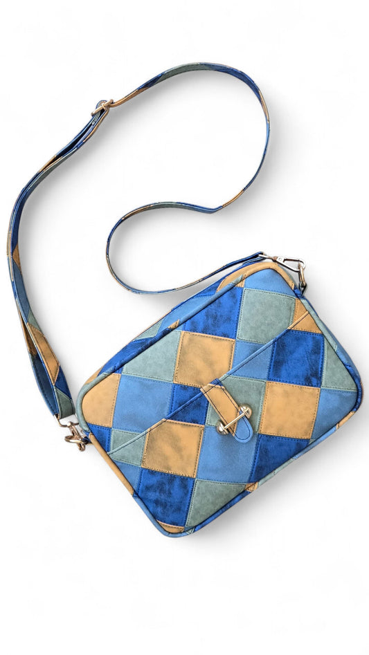 Blue chattapatti Flap CrossBody