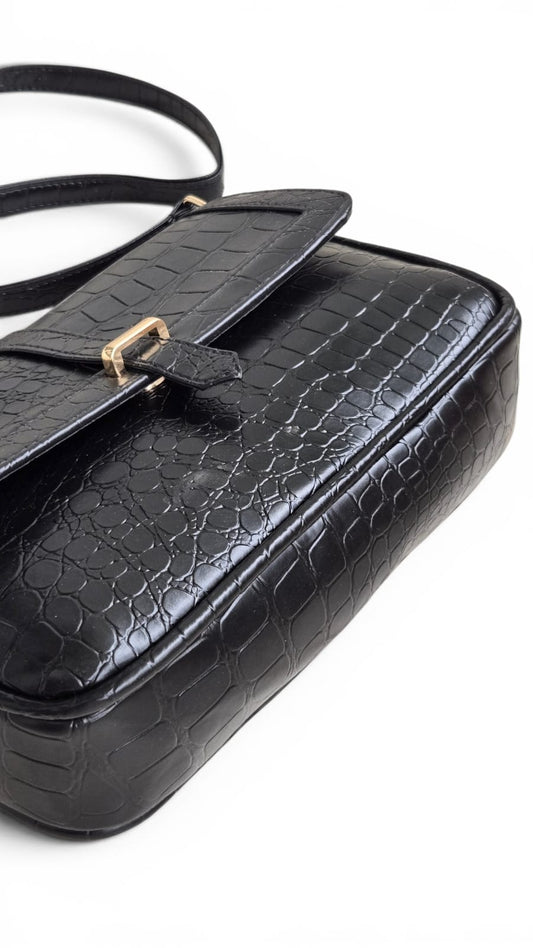 Black Crocodile CrossBody