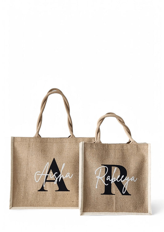 Personalized Name Jute Bags