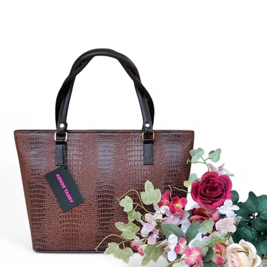 Brown Crocodile Tote