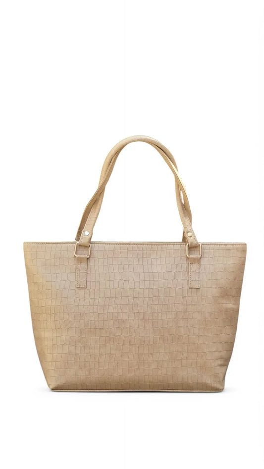 Beige Crocodile Tote