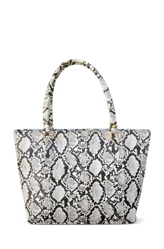Black and White Snakeskin Tote