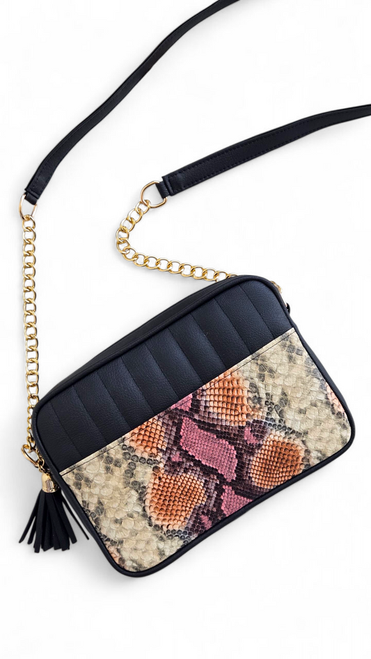 Multi colored Snakeskin with black